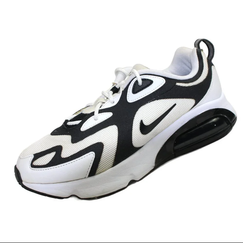 Nike Air Max 200 White Anthracite Black Low Top Lace-Up Sneaker, Size 8.5